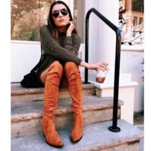 Jeffrey Campbell Brown Knee High Stretch Boots